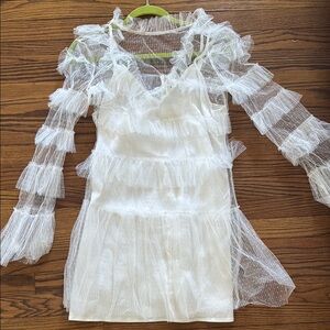 Sheer White Ruffled Dress